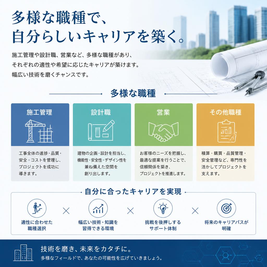 多様な職種での活躍のチャンス