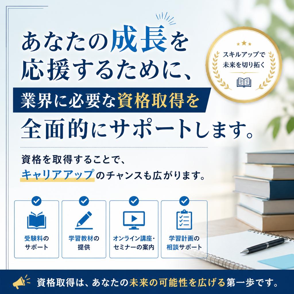 充実の資格取得支援制度
