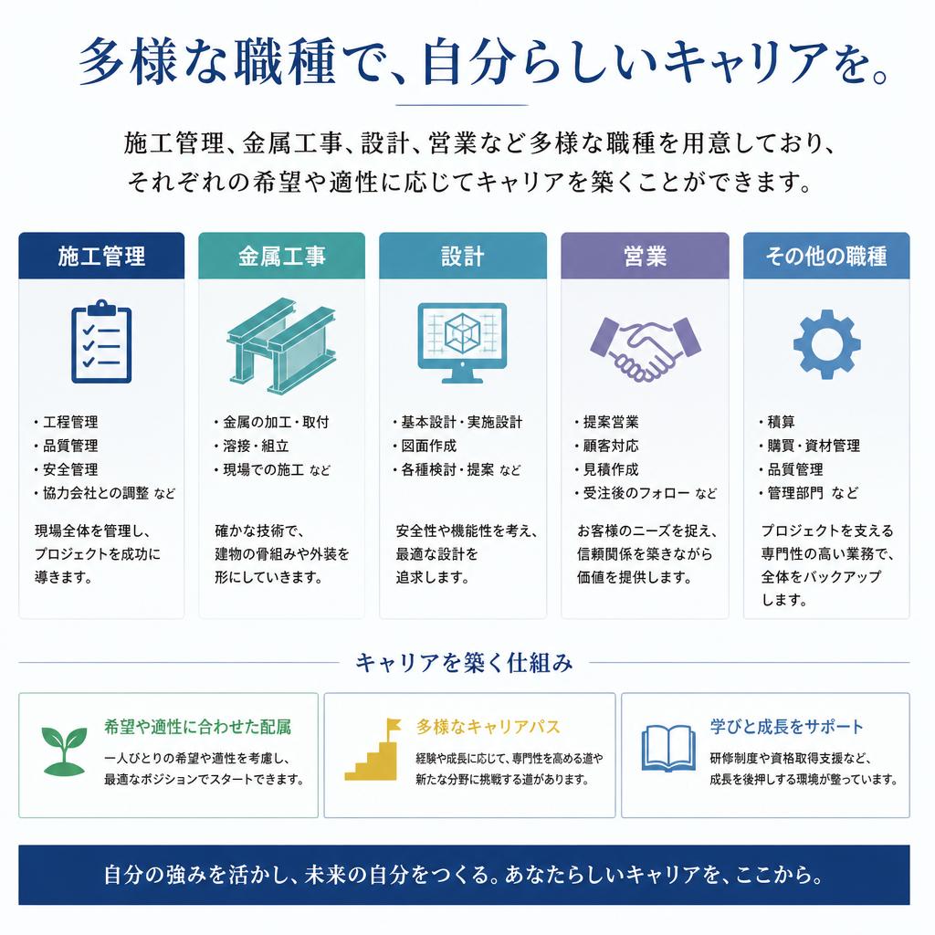 2. 施工管理から営業まで多彩なキャリアパス