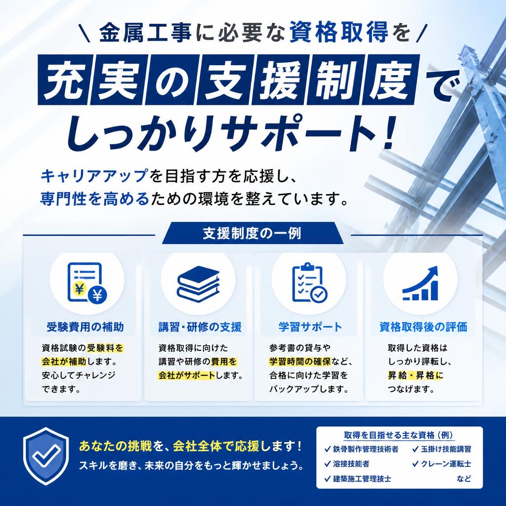 4. 資格取得支援制度でスキルをさらにアップ！