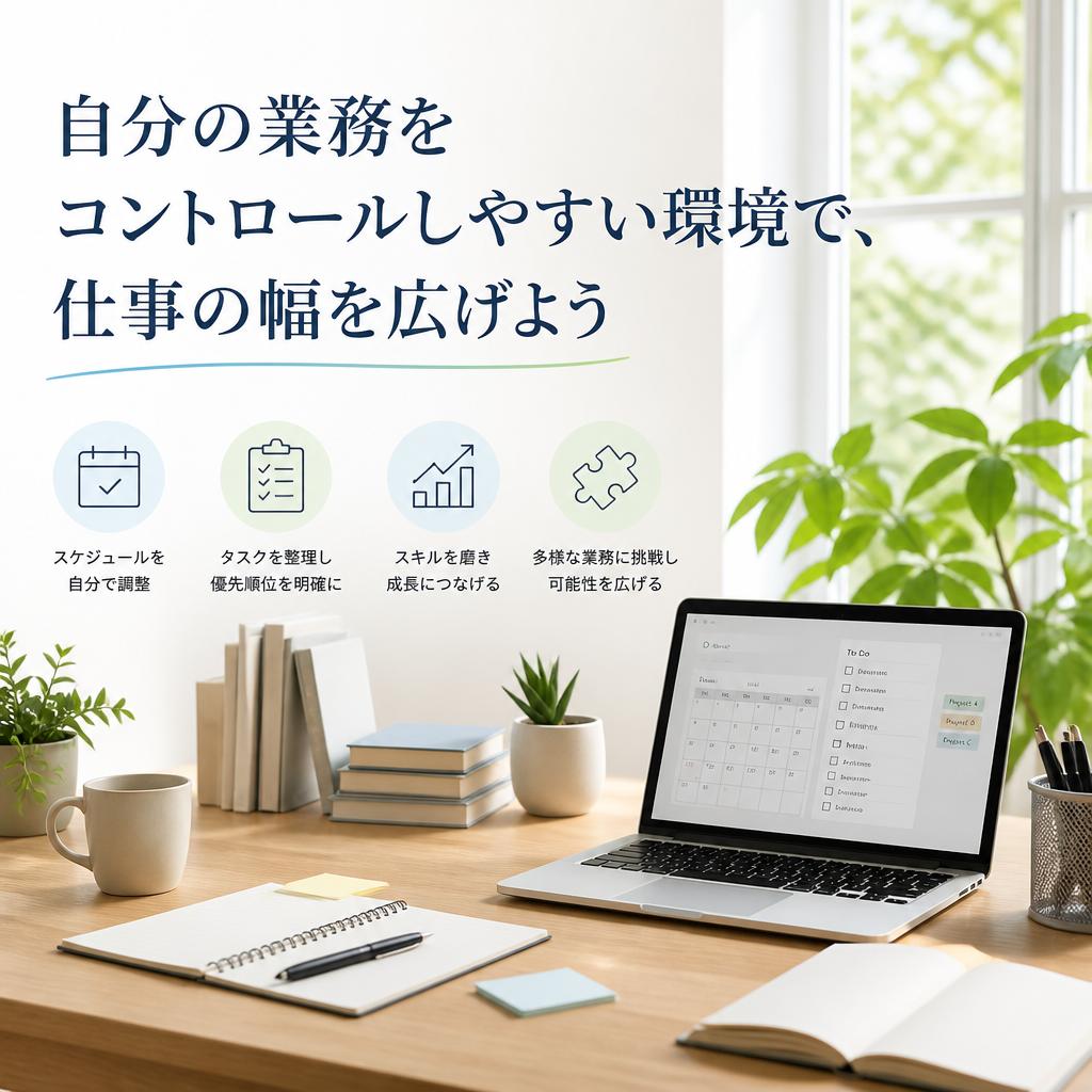 自分の業務をコントロールしやすい環境で、仕事の幅を広げよう
