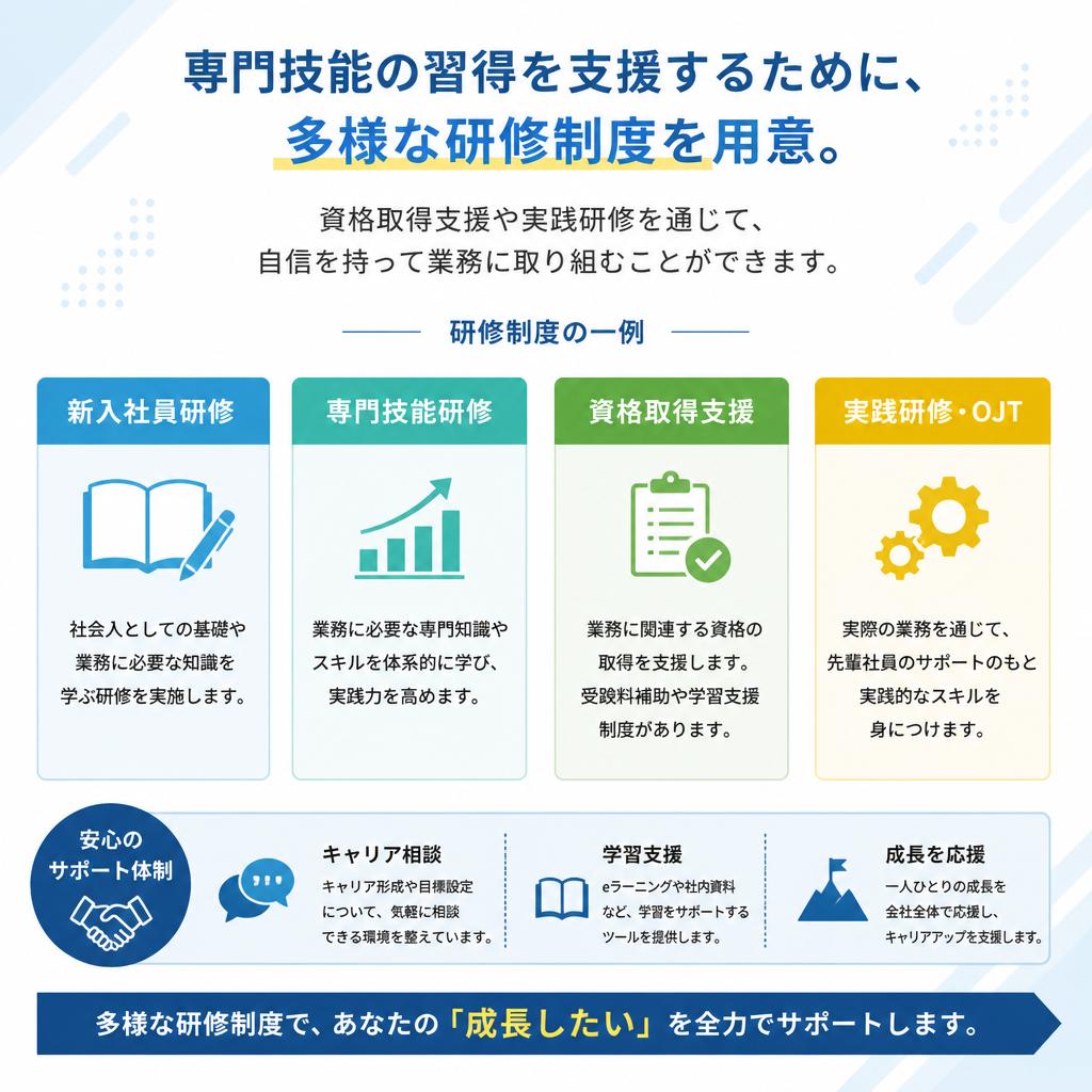 スキルアップのための研修制度