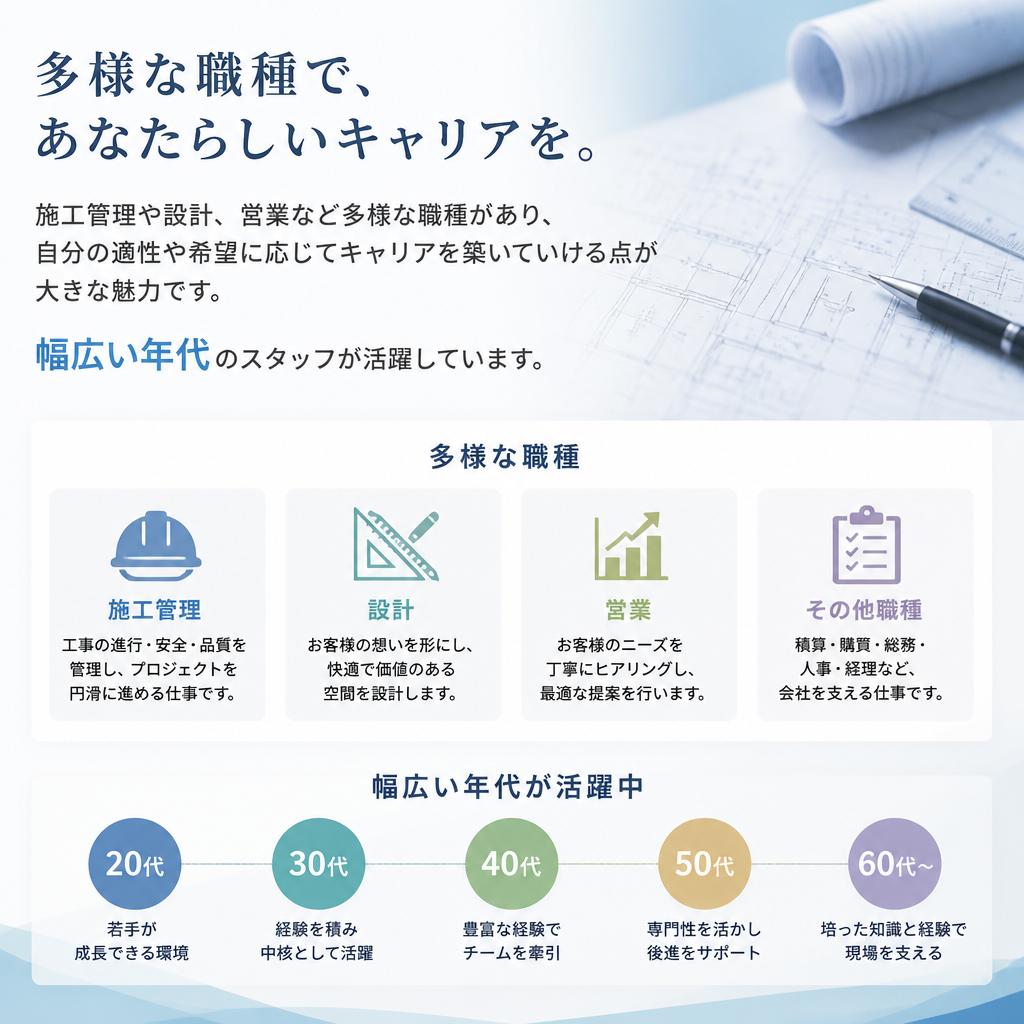 豊富な職種と多様なキャリアパス