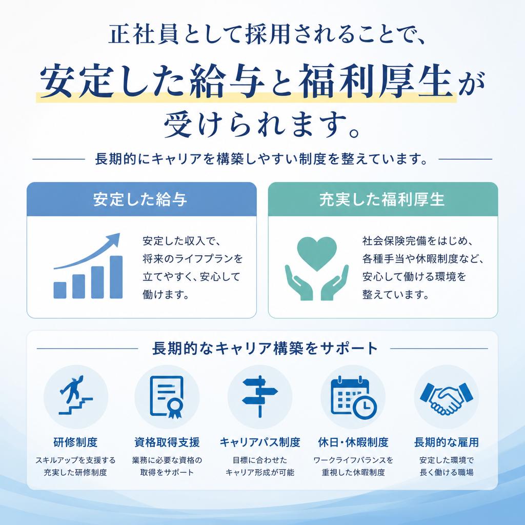 2. 正社員採用！安定したキャリアを