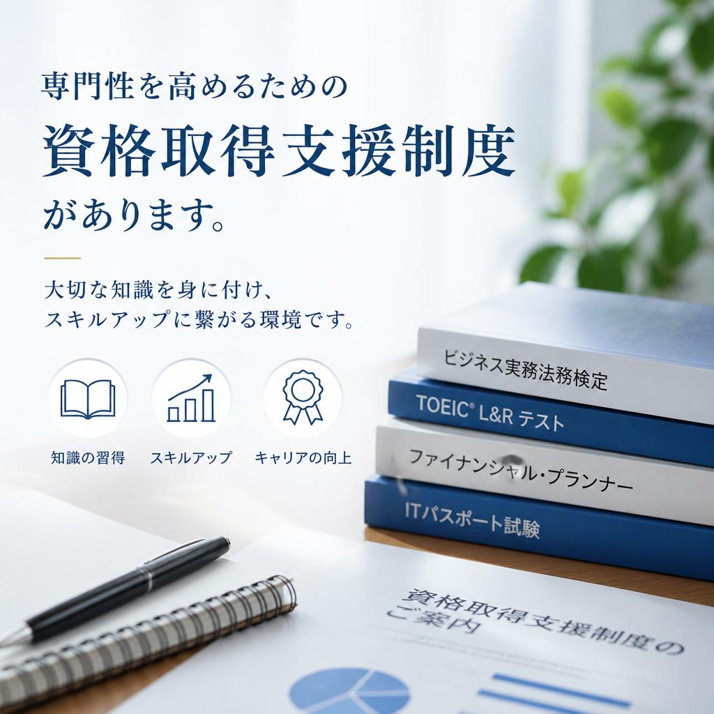 3. 資格取得支援制度でスキルアップ