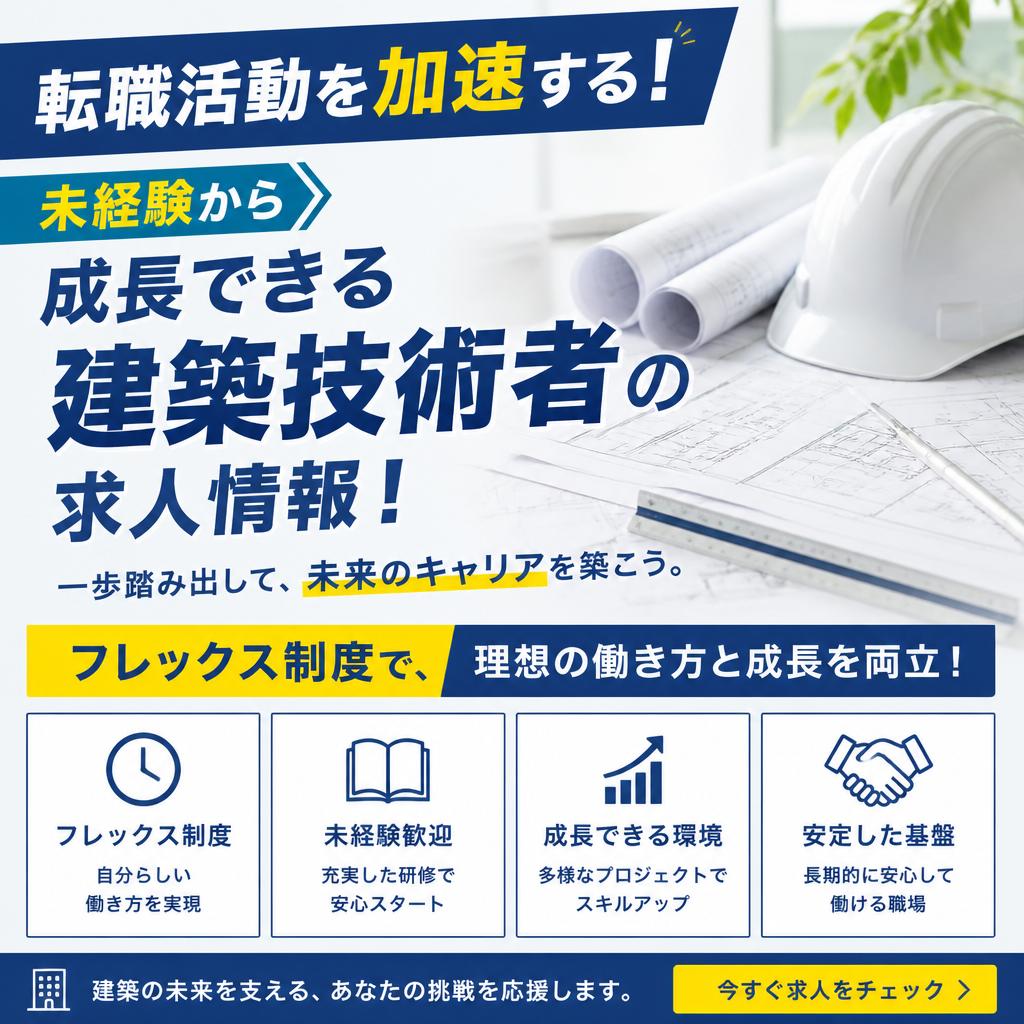 転職活動を加速する！未経験からフレックス制度で成長できる建築技術者の求人情報！