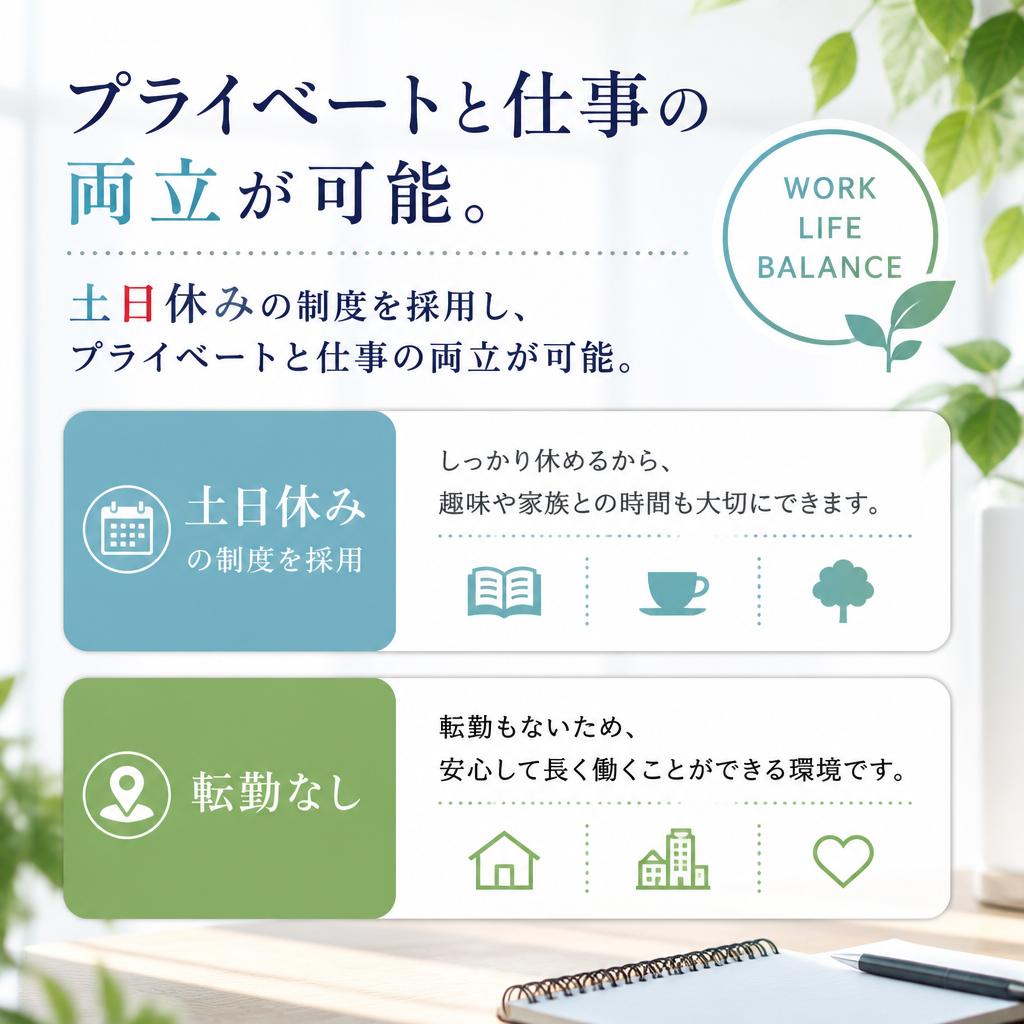 安定した職場環境と働きやすさ