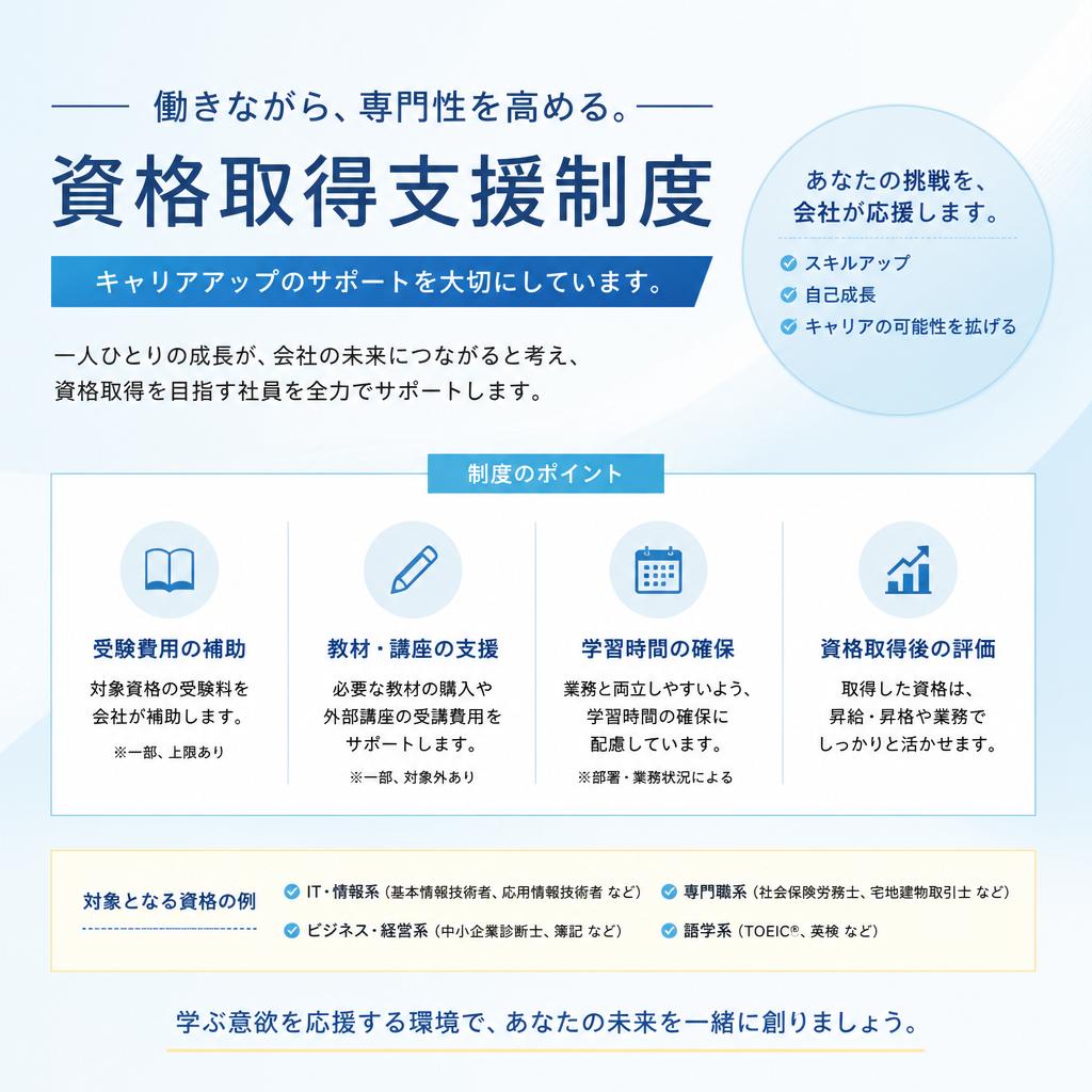 資格取得支援とキャリアアップ