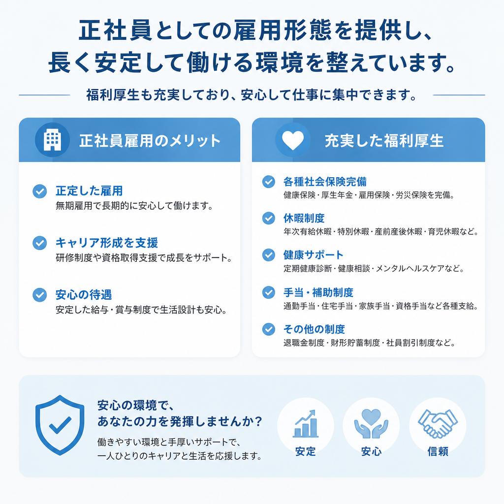 正社員としての安定した雇用