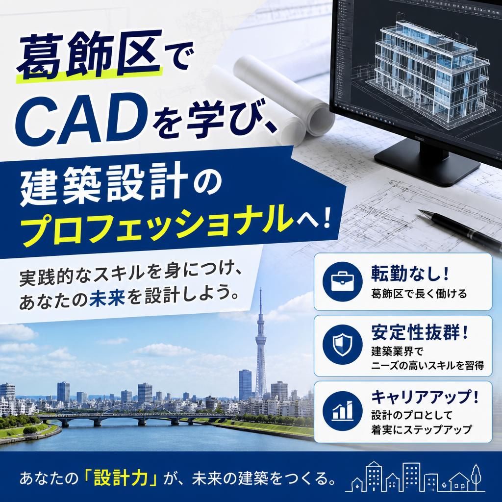 葛飾区でCADを学び、建築設計のプロフェッショナルへ！転勤なしで安定性抜群！