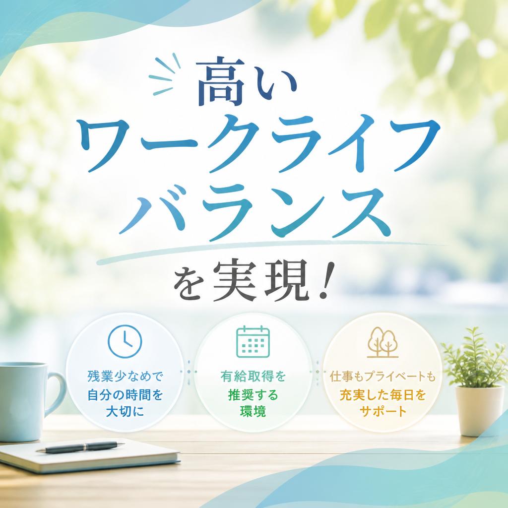高いワークライフバランスを実現！
