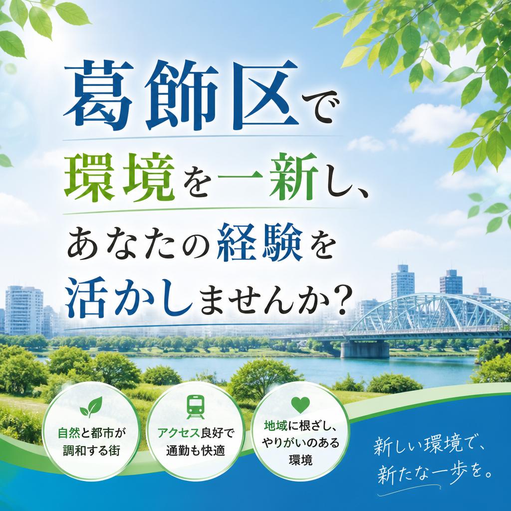 葛飾区で環境を一新し、あなたの経験を活かしませんか？