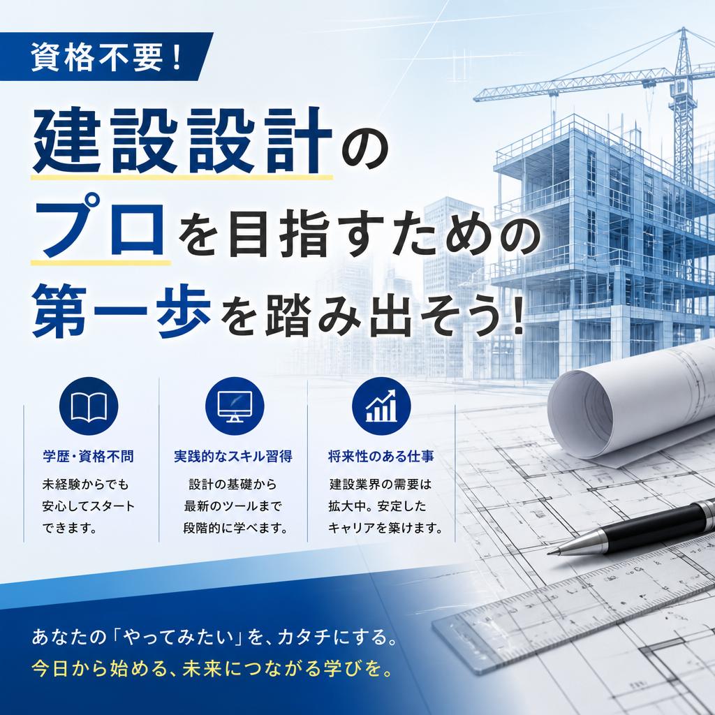 資格不要！建設設計のプロを目指すための第一歩を踏み出そう！